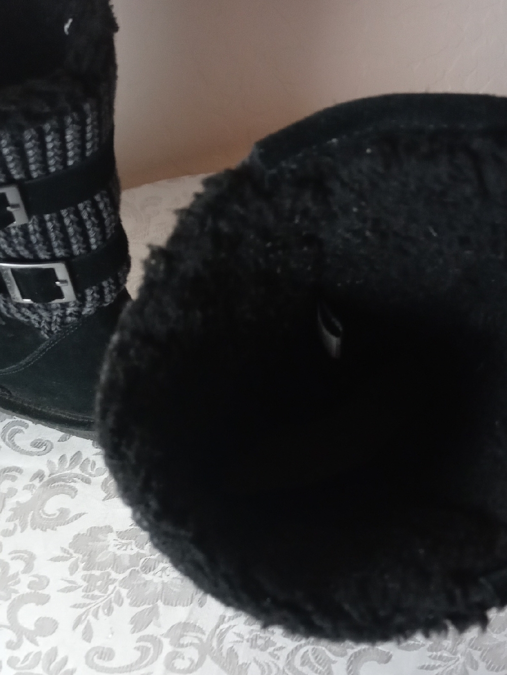 Bear Paw Women's Black Winter Fur-Lined Button Boots - Picture 4 of 6